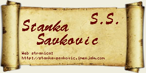 Stanka Savković vizit kartica